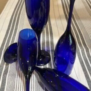 cobalt stem ware